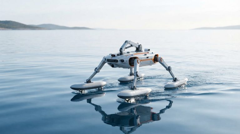 Nākotnes glābējs? Robots QuadBoat, kas staigā pa ūdeni